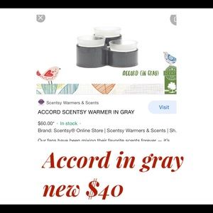Scentsy Accord Warmer in Gray. New in box.